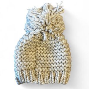 Nardi & Tagliaferri Cream Pom Pom Knit Beanie NWOT